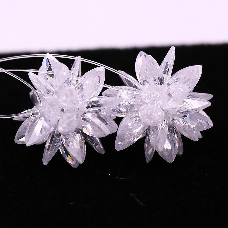 Серьги с цирконами 5A: Бусины с дизайном  Глаз лошади ,  Ледяной цветок . Marquise 3*6 Crystal Zircon 20 Pieces/Cluster