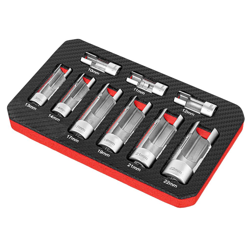 9Pcs Automotive O2 Oxygen Sensor Socket Offset Wrench Remover Tool and Thread Chaser Tool 10-22mm