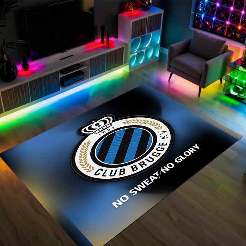 Club Brugge FC Design Tappeto in Velluto di Cristallo Accogliente Non?Tappeto Stampato Antiscivolo per Camera da Letto Soggiorno Ingresso