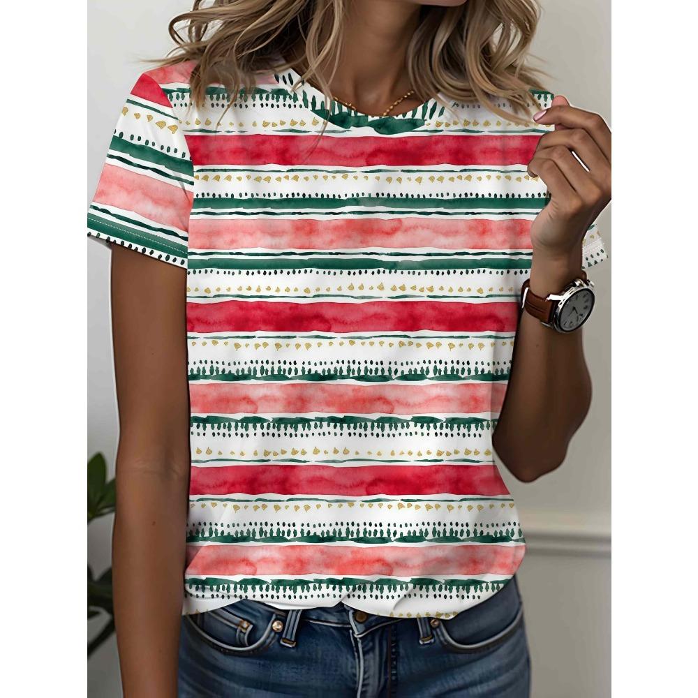 

Women s short-sleeved printed T-shirt, digital printing, all-over printing, comfortable fabric XXS