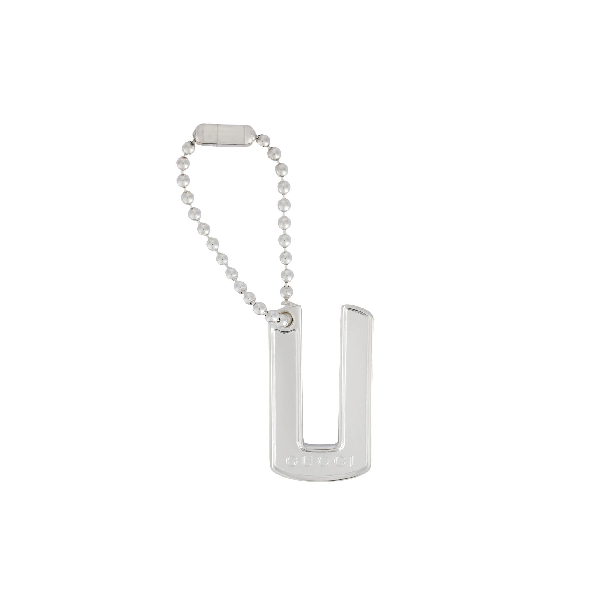 Gucci U-Shaped Logo Engraved 925 Silver Pendant Women pendant 818788J84008106 F,Silver