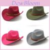 Cappello da Cowboy Western con Tessitura in Raso per Uomo e Donna Protezione Solare Estiva Invernale