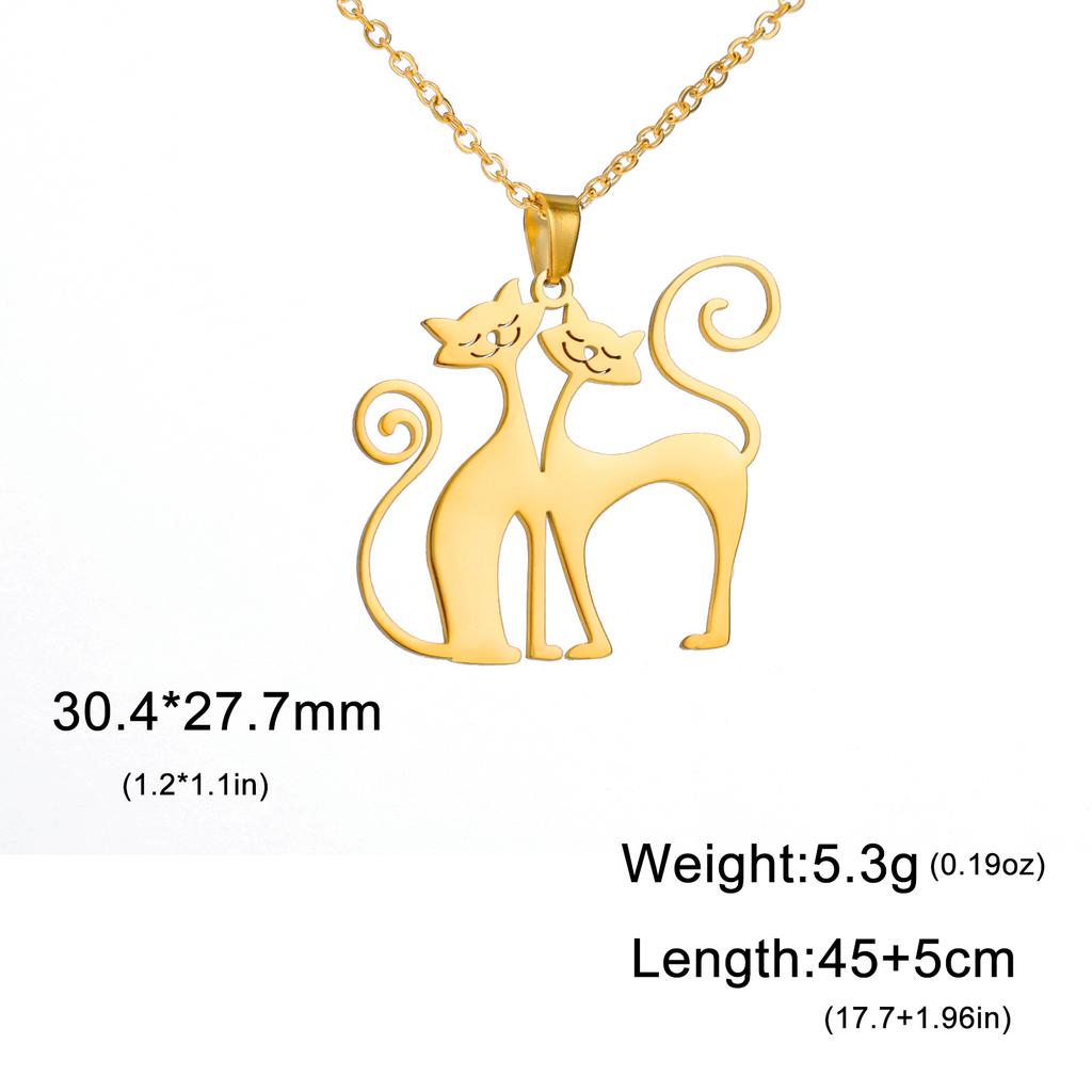 Cazador Loving Cat Pendant Necklaces for Women Stainless Steel Cute Kitten Animal Neck Chain Jewelry Gift Wholesale 2026 New