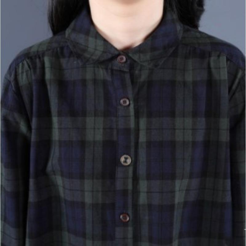 Loose Women's Casual Checkered Long Sleeved Dress