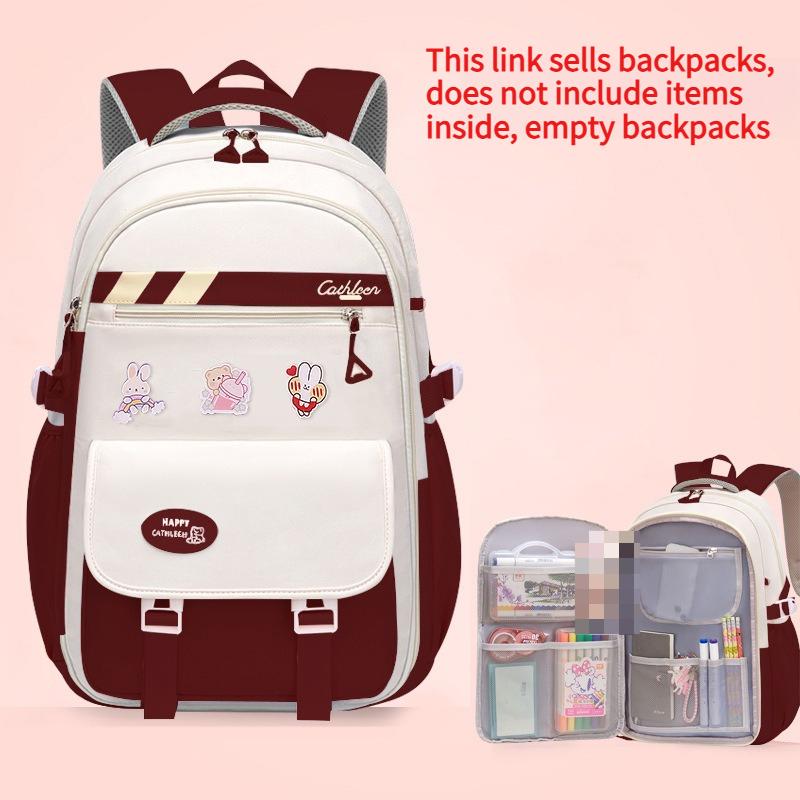 Fashionable and Casual Student School Bags Color Splicing Large Capacity Elementary School Backpack Lightweight Breathable Simple Commuting Bookbag