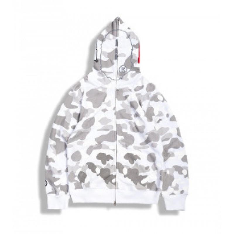 Shark 3D Print Zip Up Hoodie Camo Streetwear Teens