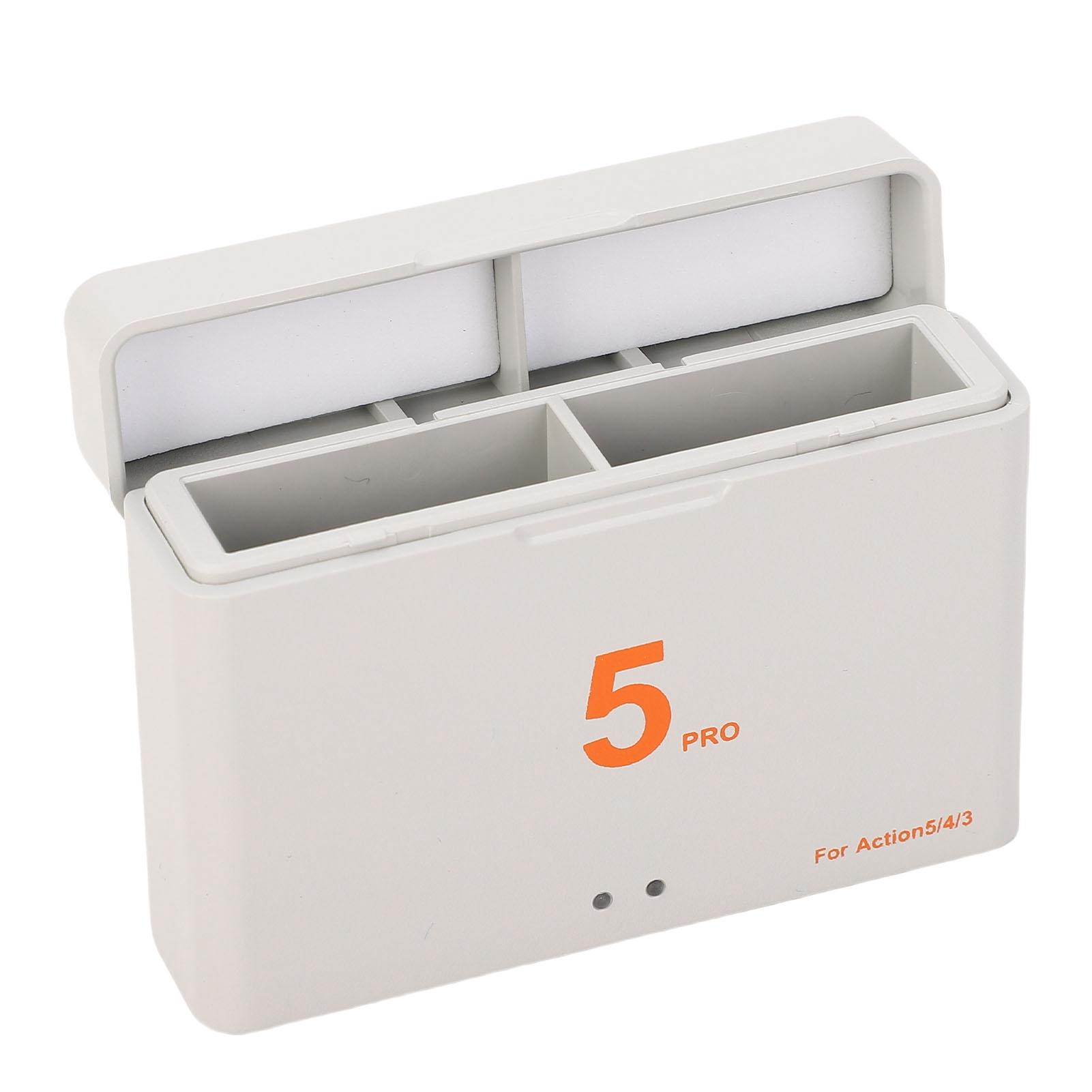 

Зарядное устройство для двух аккумуляторов Быстрый светодиодный индикатор Станция для зарядки аккумуляторов с кабелем Type C для Action 4 Action 3 Action 5