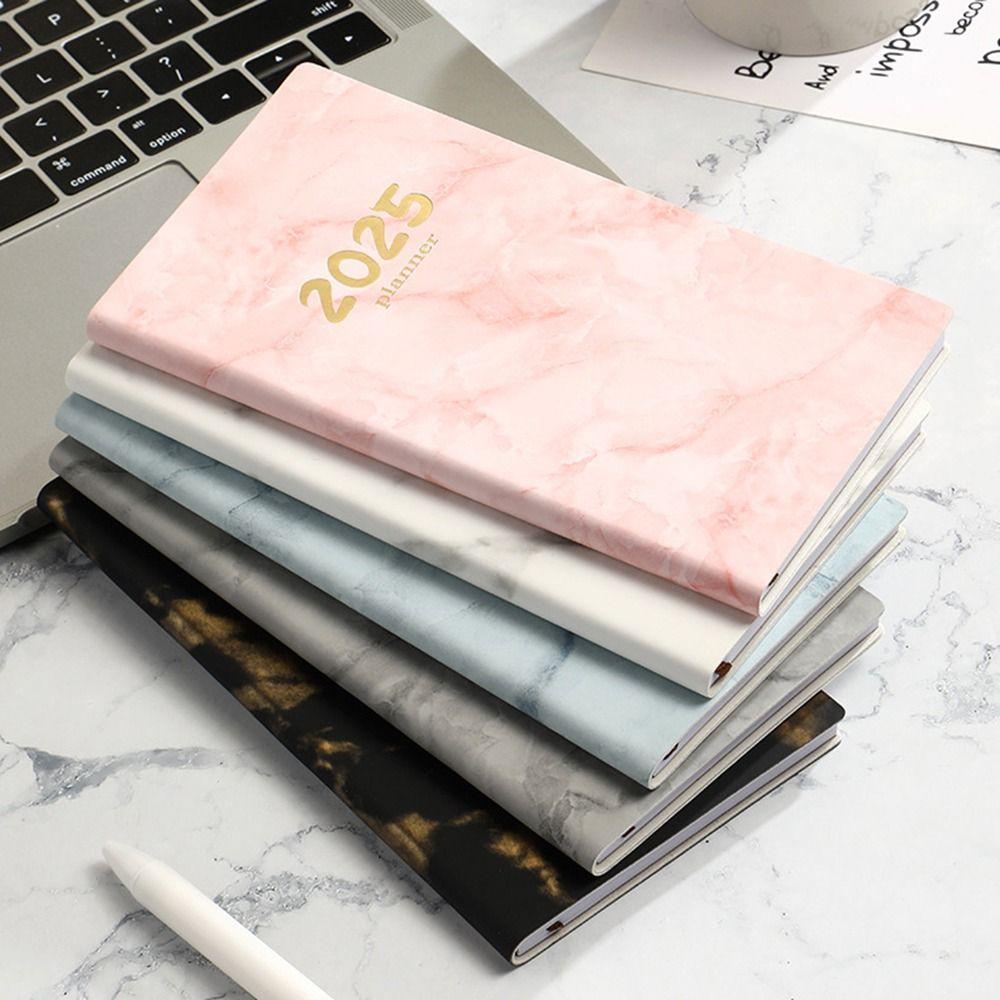 Soft Cover Lined Notebook Thick Paper Agenda Notepad Portable 2025 Daily Planner  Women