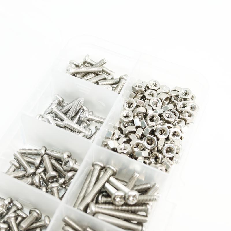 Hex Head Screw M1 M1.2 M1.4 M1.6 M2.5 M3 304 Stainless Steel Phillips Round Head Cross Hexagon Bolt Nut for Motherboard PCB Set