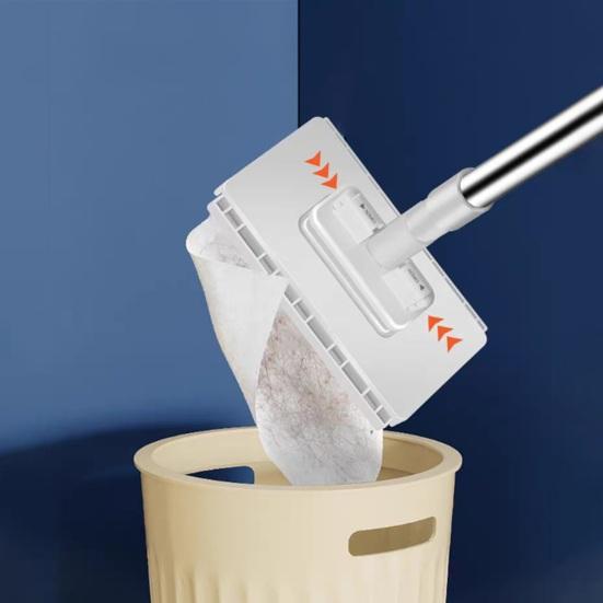 Snap Grip Mini Mop Zero Touch Cloth Change Lazy Mop Long Handle Flat Mop Locking Head with Sweeping Cloth for Wet And Dry Use Home Bathroom Cleaning