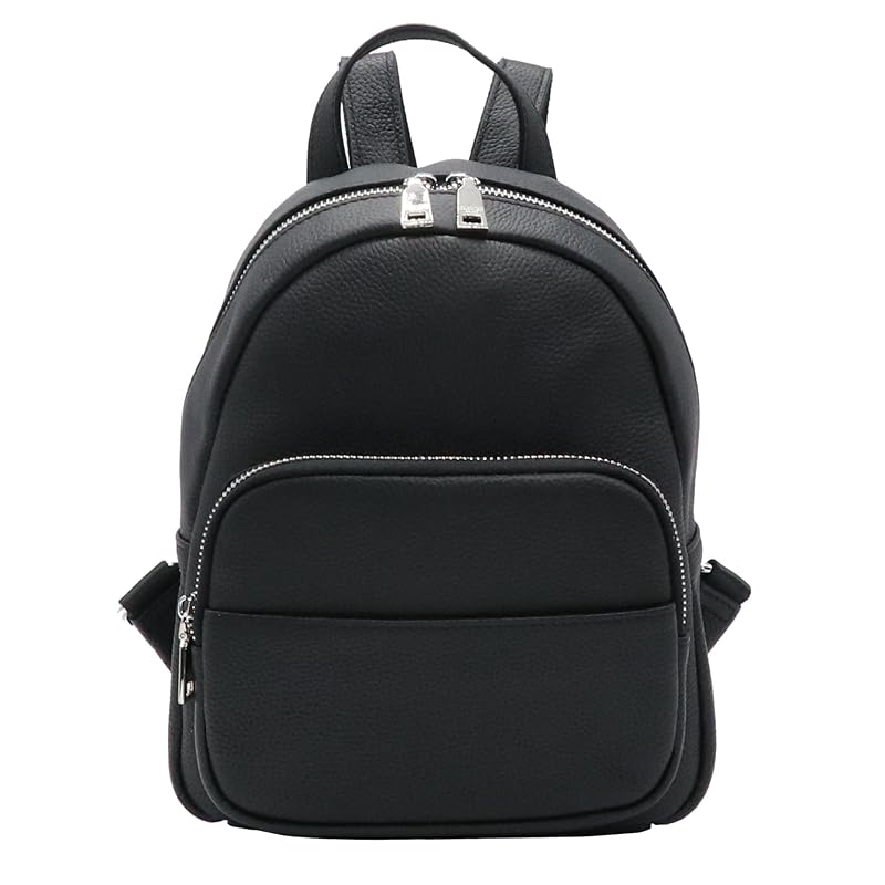 

[Guscio Leather] Genuine leather backpack small size Beautiful casual backpack italy 181127 (BLACK)
