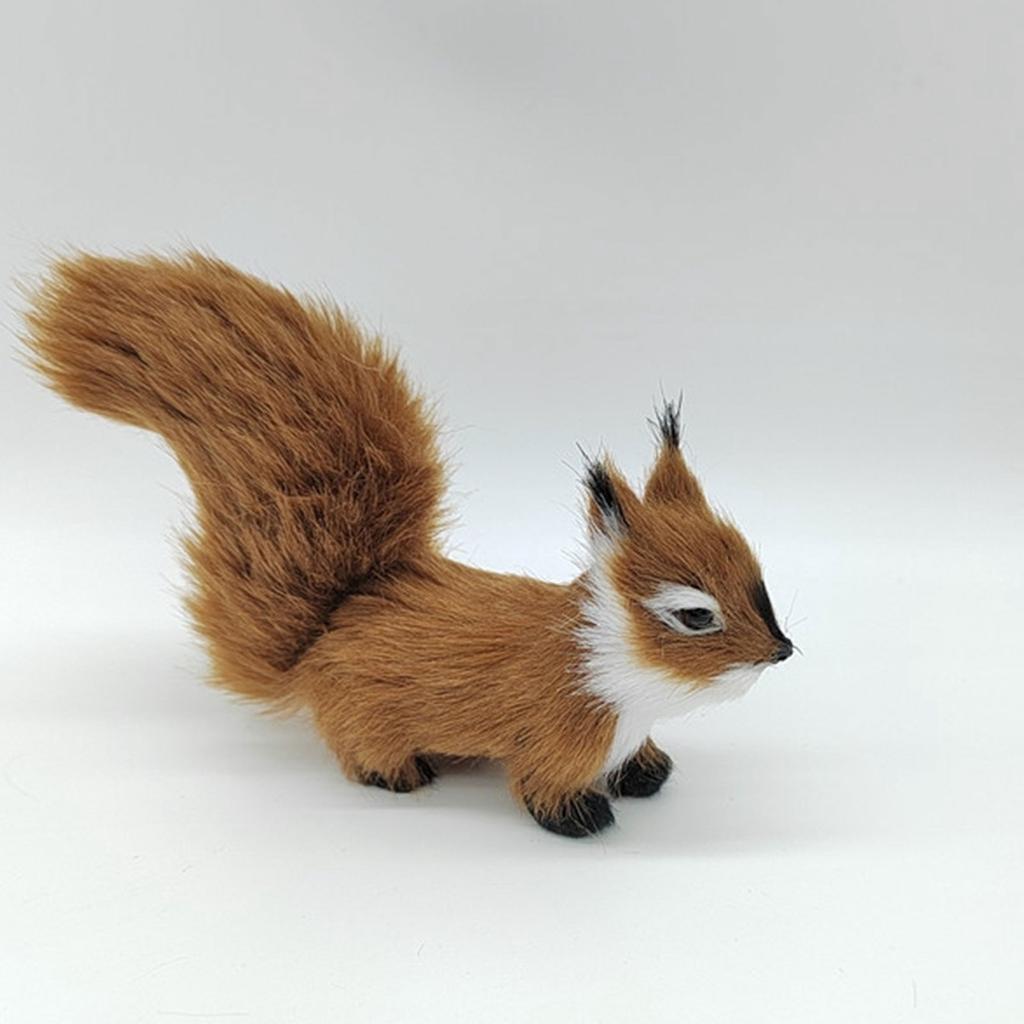 Simulated Plush Squirrels Stuffed Plush Figure Artificial Fake Animal Tree Ornaments Lovely Accent for Home Display