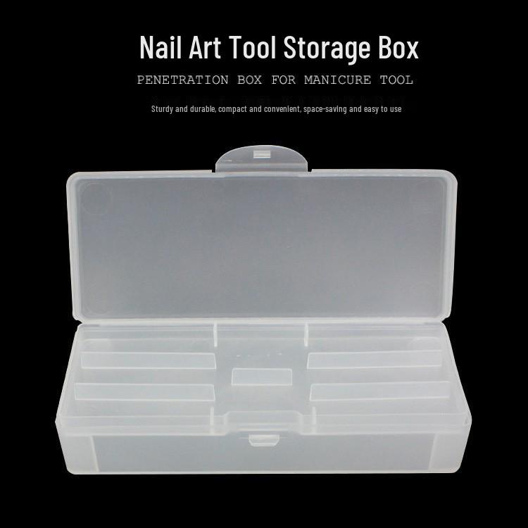 Nail Art Double Layer Storage Box for Pens and Tools - Frosted, Removable, Two Tiers