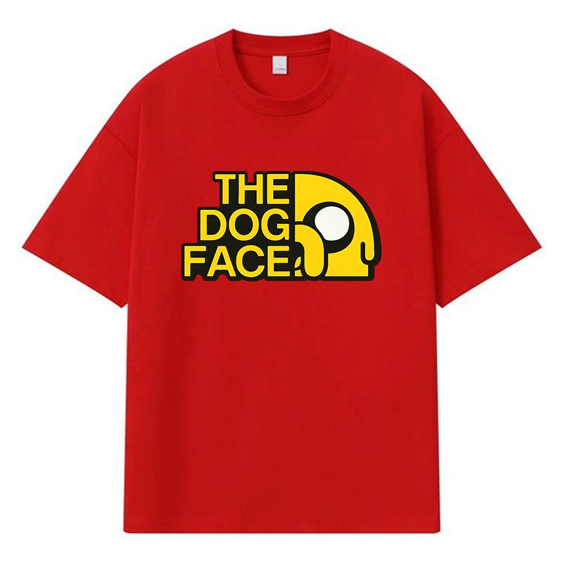 2026 Dog Face Printed Graphic Y2k Harajuku Streetwear 100% Cotton T Shirt Casual Oversized Summer Men T-shirt