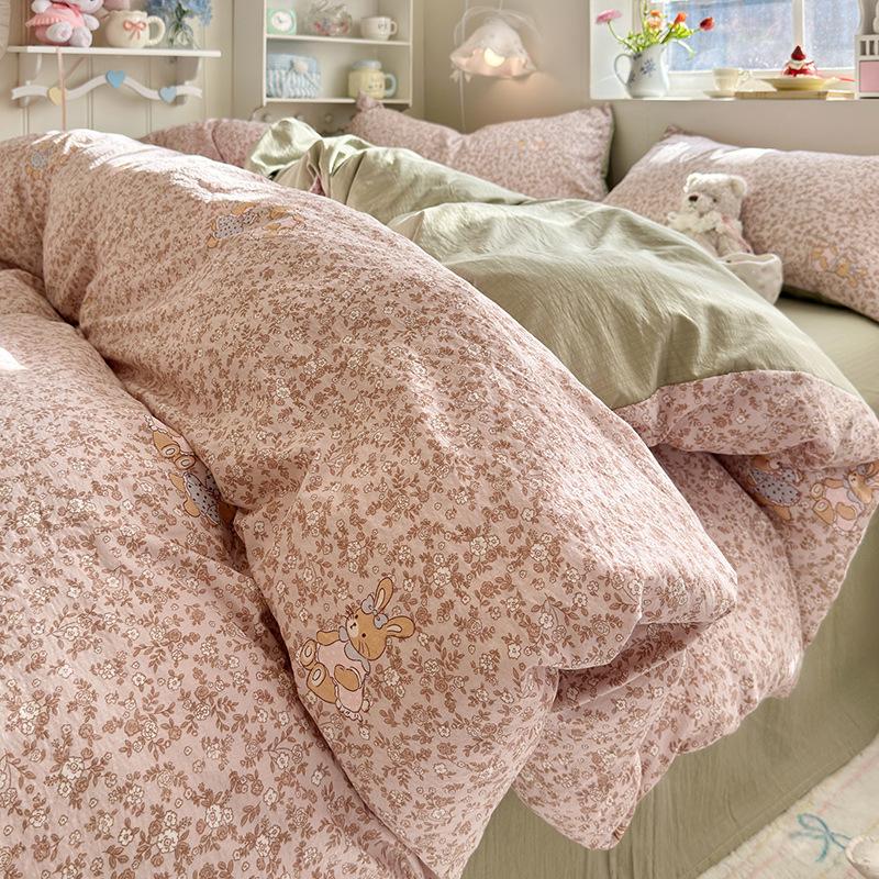 Pure Cotton Cloud Feel Double Layer Dormitory All Cotton Wood Cotton Quilt Cover Soft Breathable Durable Bedding Essential