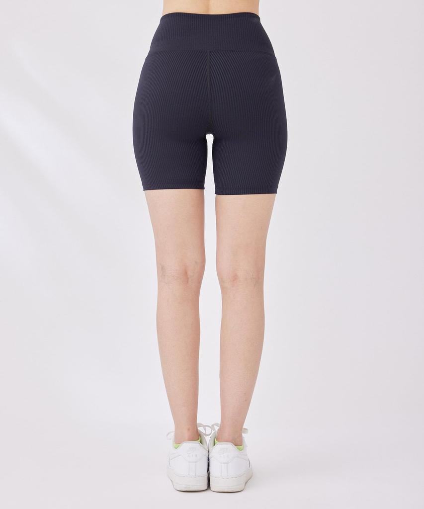 Nergy Year of Ours Ribbed Biker Black Maine Women's Hi-High Shorts, NBS14260, (01)