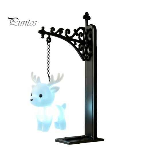Birthday Surprise for Fans Magical Bookshelf Lamp with Owl Phoenix And Stag Figures, Vintage Iron Stand Warm Nighttime Reading Light, Light Decorative