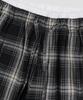 Beodeonteu Check Layered Single-Pleat Wide Pants [Black]