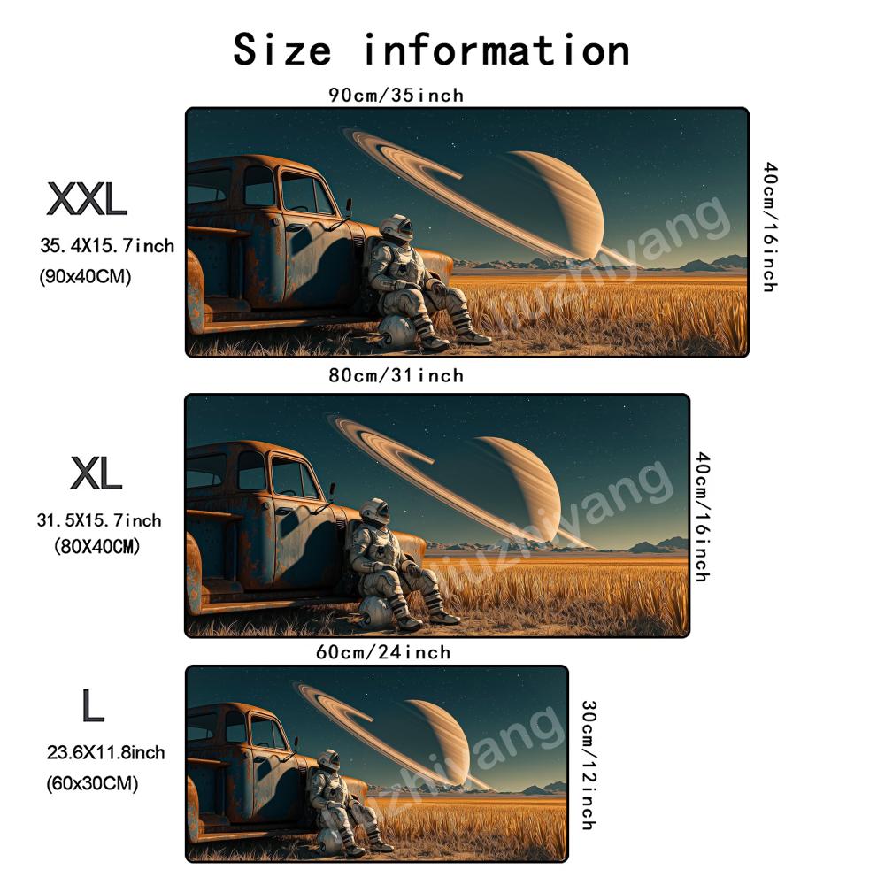Astronaut Mouse Pad Large Computer Office Game Table Mat Xxl Rubber AntiSlip Stitched Edge Keyboard Mats Washable Desk Pads