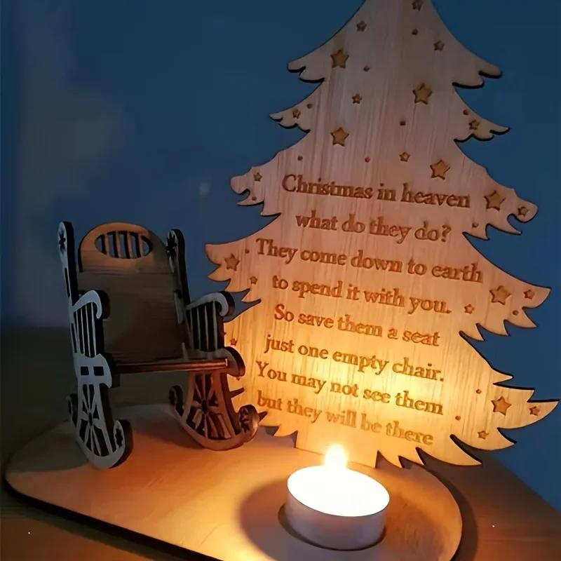 Christmas in Heaven Decoration Christmas Memorial Candle Holders Rocking Chair Ornament Save A Seat Memorial Gift Xmas Decor