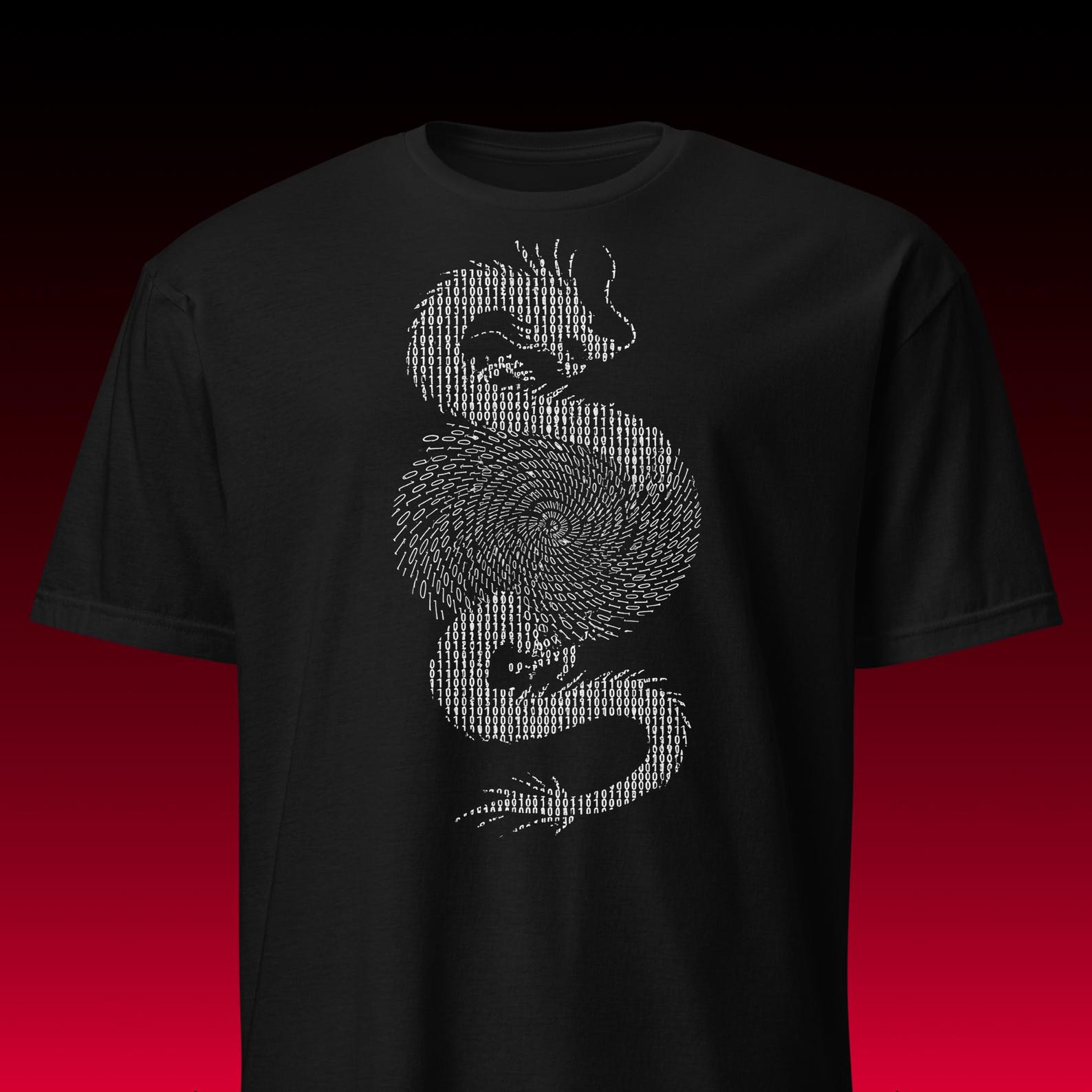I/O Binary Code Dragon | Cyberpunk Aesthetic | Programmer & Coder Tee 2XL