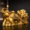 Copper Feng Shui Elephant Ornaments Pull Yuanbao Jubilee Ruyi Elephant Home Office Desktop Decor
