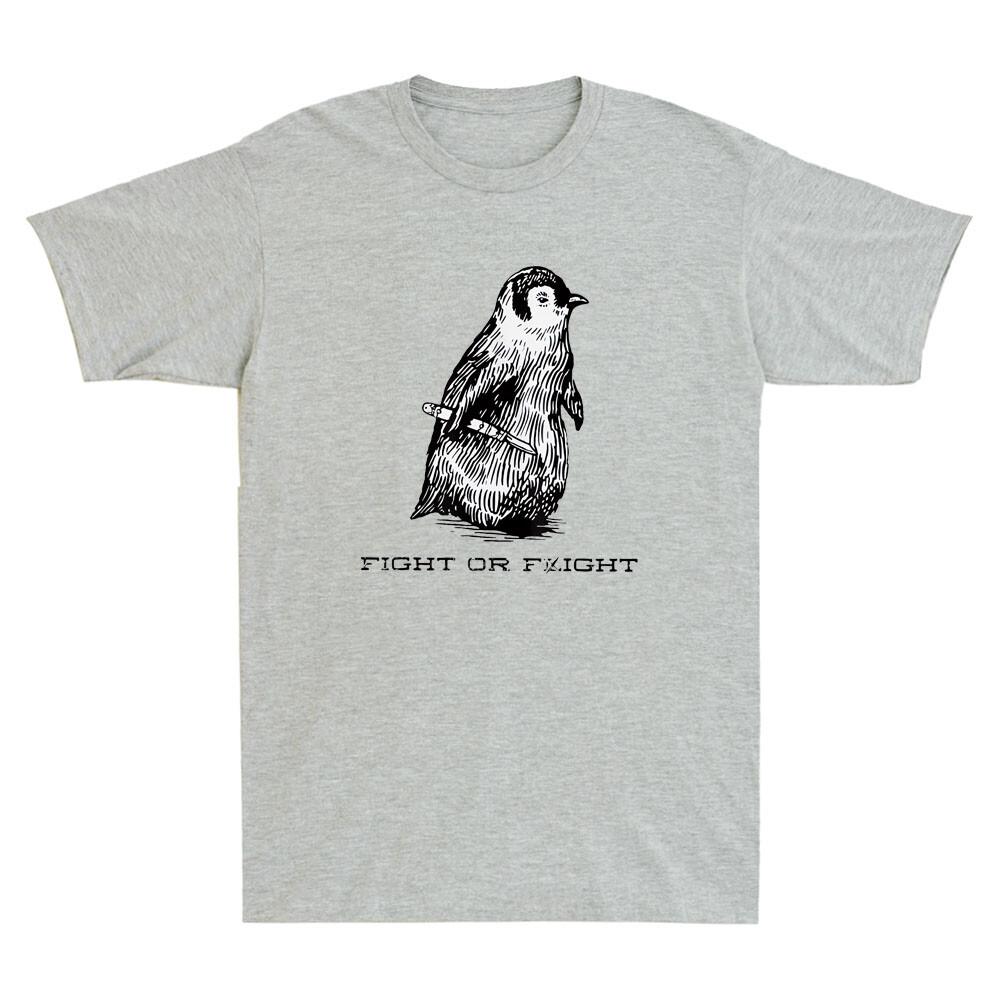 Fight Or Flight Funny Penguin Pun Fight Or Flight Graphic Vintage Unisexs Tshirt