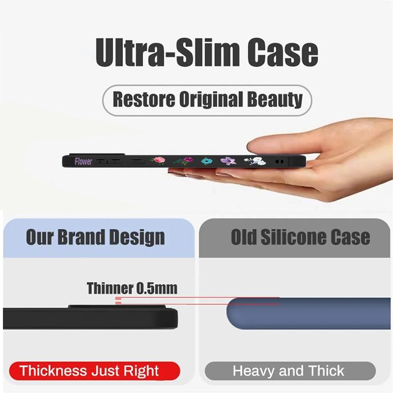 Floral Print Soft Matte Case Cover For Samsung S25 Ultra S24 FE S23 A56 A36 A16 A55 Lens Protection TPU Lanyard Shockproof Silicone Slim Phone Shell