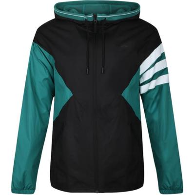 Color Block Zip-Up Sports Jacket Men Outerwear Black Green DW8098
