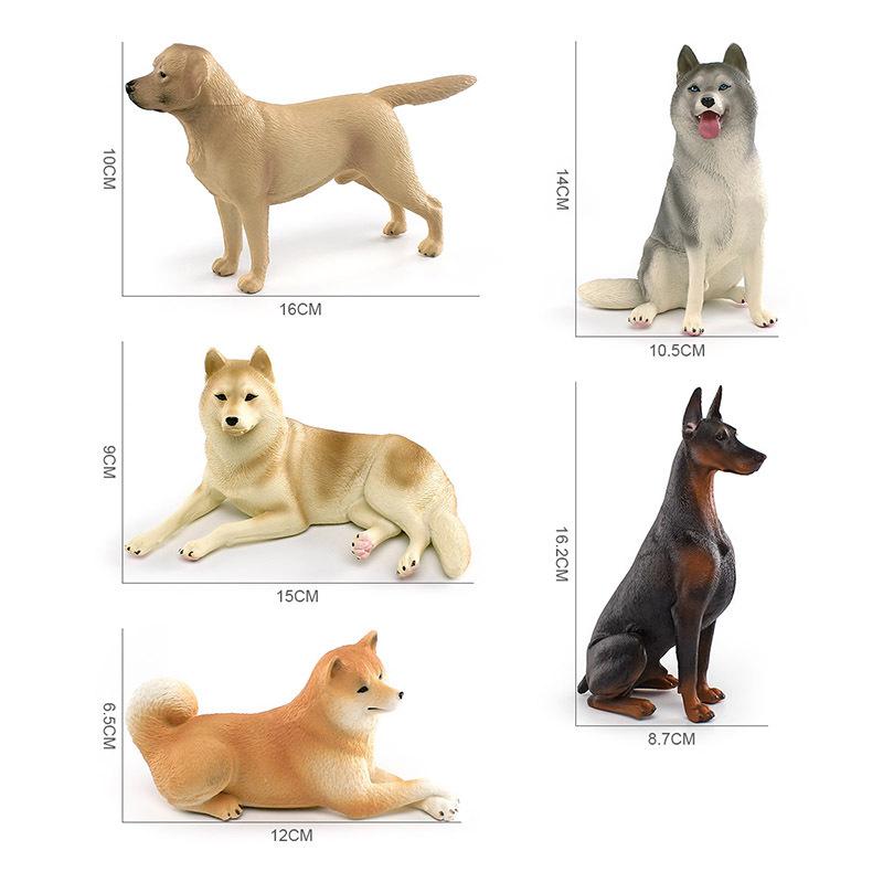 Simulace Labrador Shiba Doberman Ležící Husky 5 Model Hračky pro domácí mazlíčky