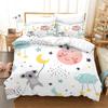 White Cartoon Cute Koala Bedding Set Aniaml Duvet Cover With Pillowcase 3PCS Bed Set Children Kids Gift Bed Linen Bedspread