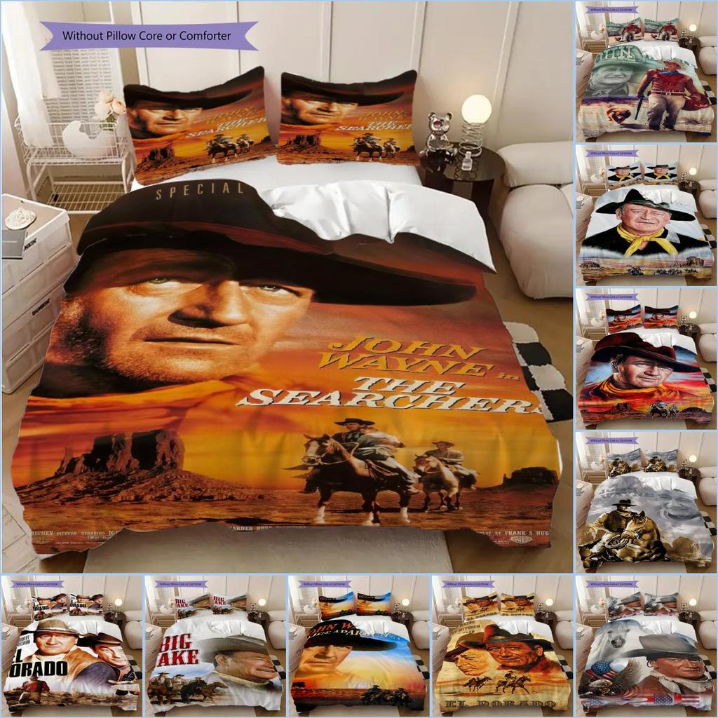 John Wayne's Retro Western Movies bedding, duvet cover, pillowcase, home decoration, birthday gift (1 * duvet cover+2 * pillowcase, coreless)