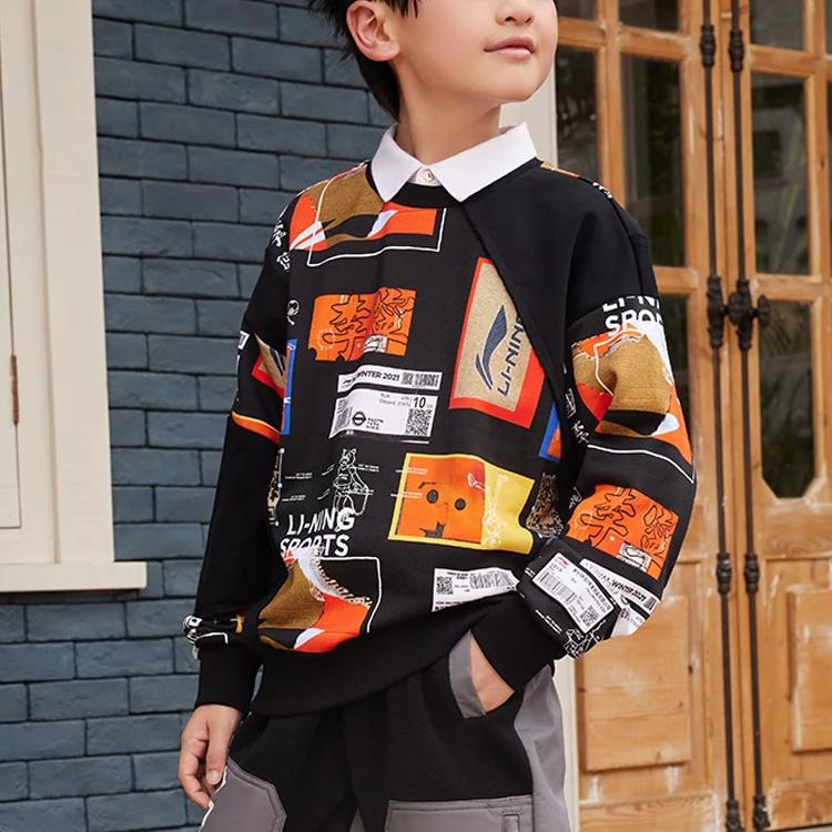 Li Ning Kids Sweatshirts Crew Neck Moderate YWDR551-1