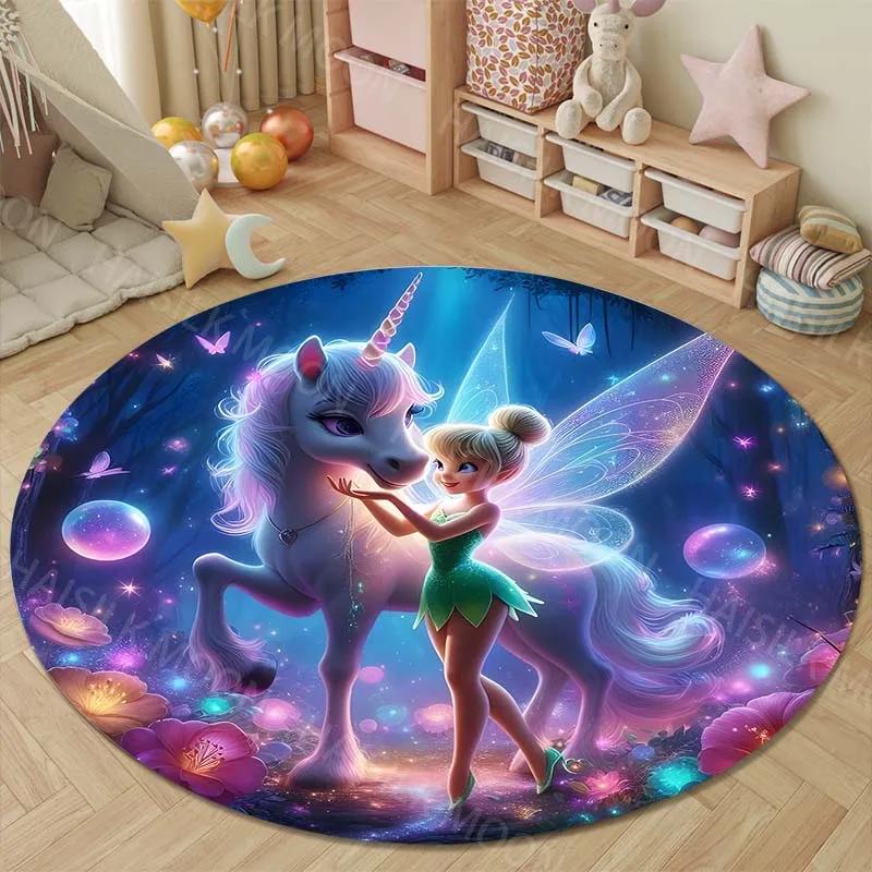 3D HD Princess Aladdin Cartoon Round Carpet, Living Room Bedroom Children's Room Comfort Rug, Non-Slip Durable Mat, Nice Gift