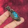 Tibetan Turquoise Pendant Copper Wire Wrapped Gemstone Pendant Handmade Designer Pendant Copper Wire Jewelry Brand New Pendant Gifts For Mom