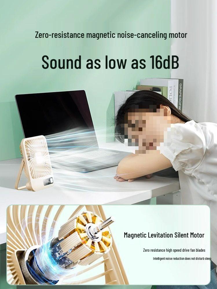 T Strong Wind Ultra-Quiet Portable Desktop Fan for Dorm and Office