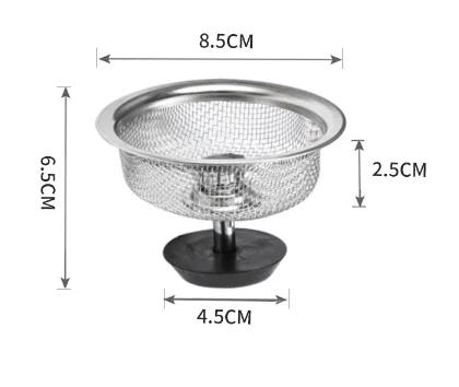 

1PC Handle Stopper Kitchen Sink Strainer Stainless Replacement Drain Basket Kitchen Sink Strainer Set With Handle Stopper Mesh