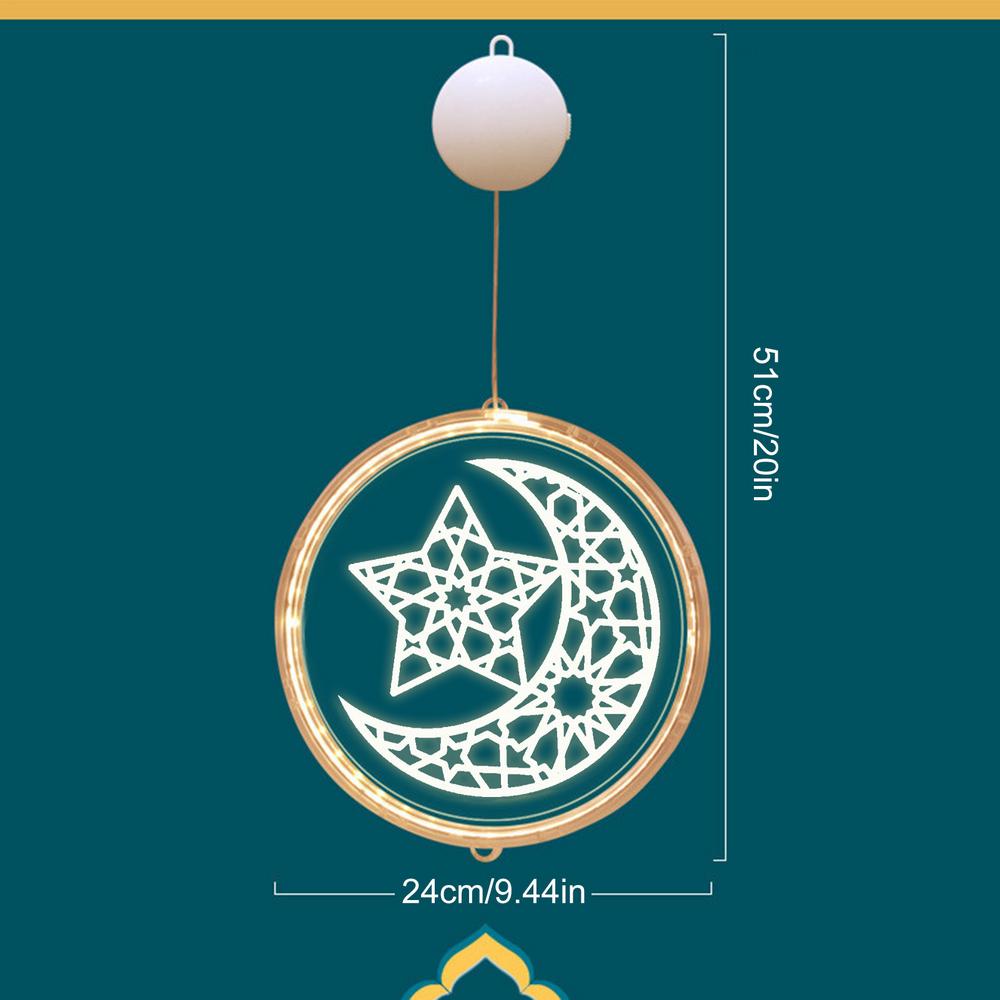 

Рамадан Карим Оконный свет Ид Мубарак Звезды Луна Светодиодные подвески Ночник Исламский Мусульманский Фестиваль Вечеринка Домашнее украшение