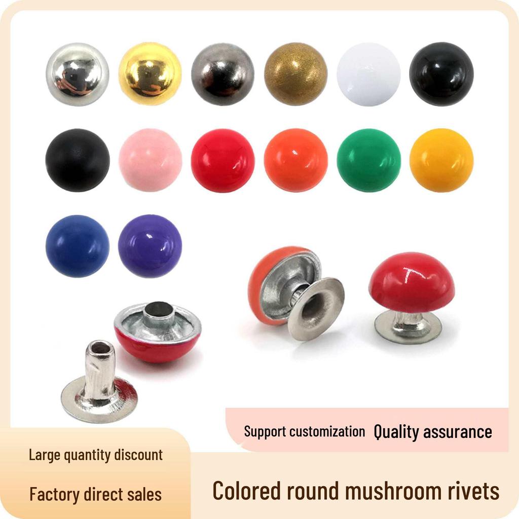Metal Double-Sided Mushroom Rivet: Half-Round Head Snap Button for Leather Bags & Shoes