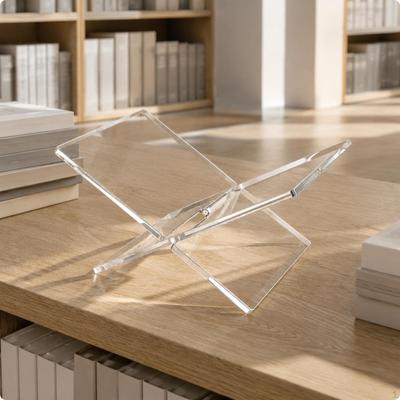 XShaped Book Rest CrossFrame Acrylic Stand Transparent Foldable Holder 19x11x11cm 4MM