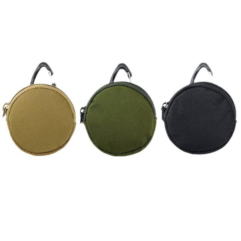 Sports And Outdoor Tactical Earphone Case Hanging Bag Key Case Round Mini Coin Purse Simple And Fashionable Storage
