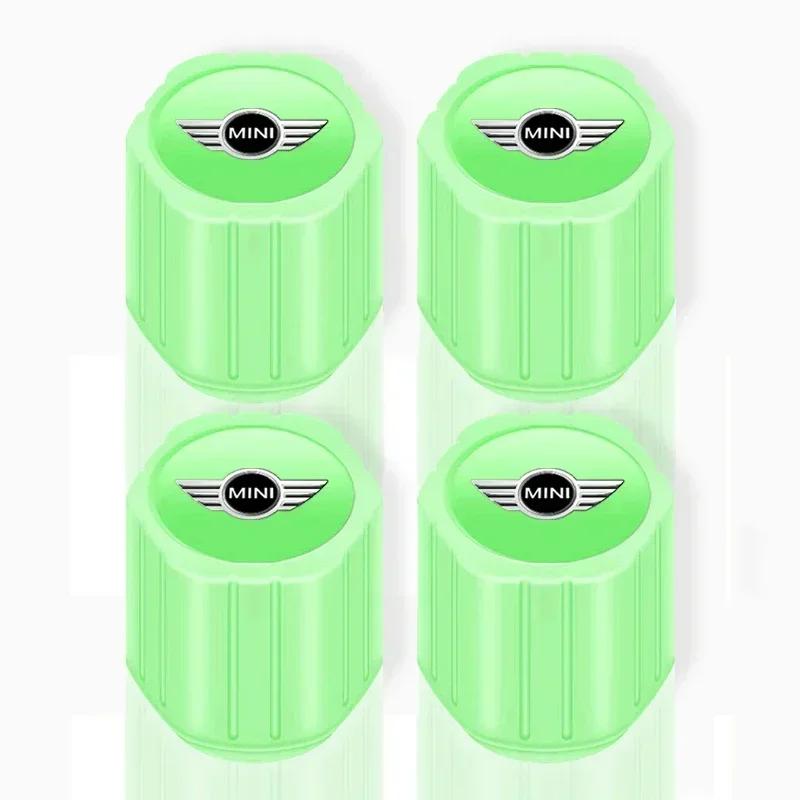 For BMW MINI 4Pcs Luminous Car Tire Valve Caps Badge Emblem Styling For MINI Cooper Fridge One S F56 R57 R58 R60 JCW Countryman
