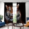 2pcs White Tiger Style Printed Curtain For Home Decor Rod Pocket Window Treatment For Bedroom Office Kitchen Living Room Study