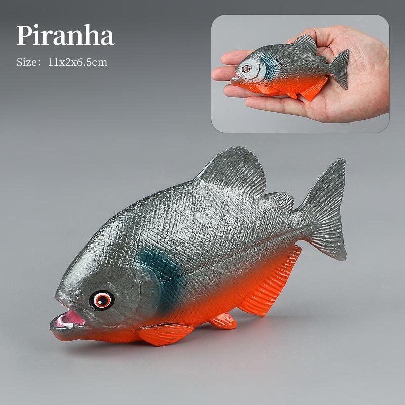 Set di Action Figure Modello Animali Marini - Pesci Oceanici Tonno Pesce Vela Persico Cernia Salmone PVC Giocattolo Educativo per Bambini
