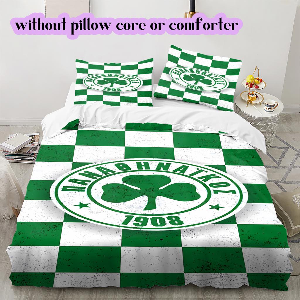 SpVgg Greuther Fürth Vzorovaná Sada Povlečení Přikrývka Potah na Přikrývku Povlak na Polštář Domácí Dekorace Dárek k Narozeninám (1 * povlak na peřinu + 2 * povlak na polštář, bez jádra)