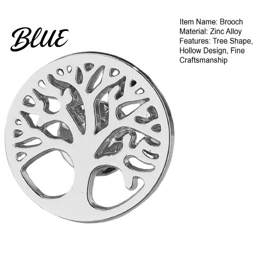 Clothing Accessory Hollow Tree Brooch Pin for Women Zinc Alloy