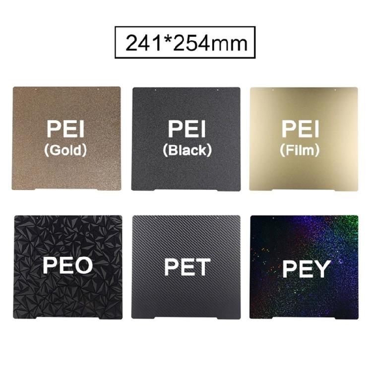 3D Printer PEI Board Stainless Steel Plate for Prusai3 MK3 Film Double Sided PEY PEO Spring Steel Sheet 241x254mm
