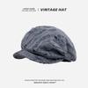 Retro Pleated Cloud Octagonal Hat Children Spring And Autumn Casual Versatile Literary Beret Showing Small Face