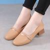 2025 Summer New Flat-bottomed Non-slip Soft Leather Single Shoes Doudou Shoes One-pedal Beef Tendon Soft-soled Middle-aged and Elderly Mother Shoes