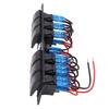 6 Gang Rocker Switch with Voltage Digital Display Red Backlit Pre Wired Water Proof Switch Panel for Vehicles